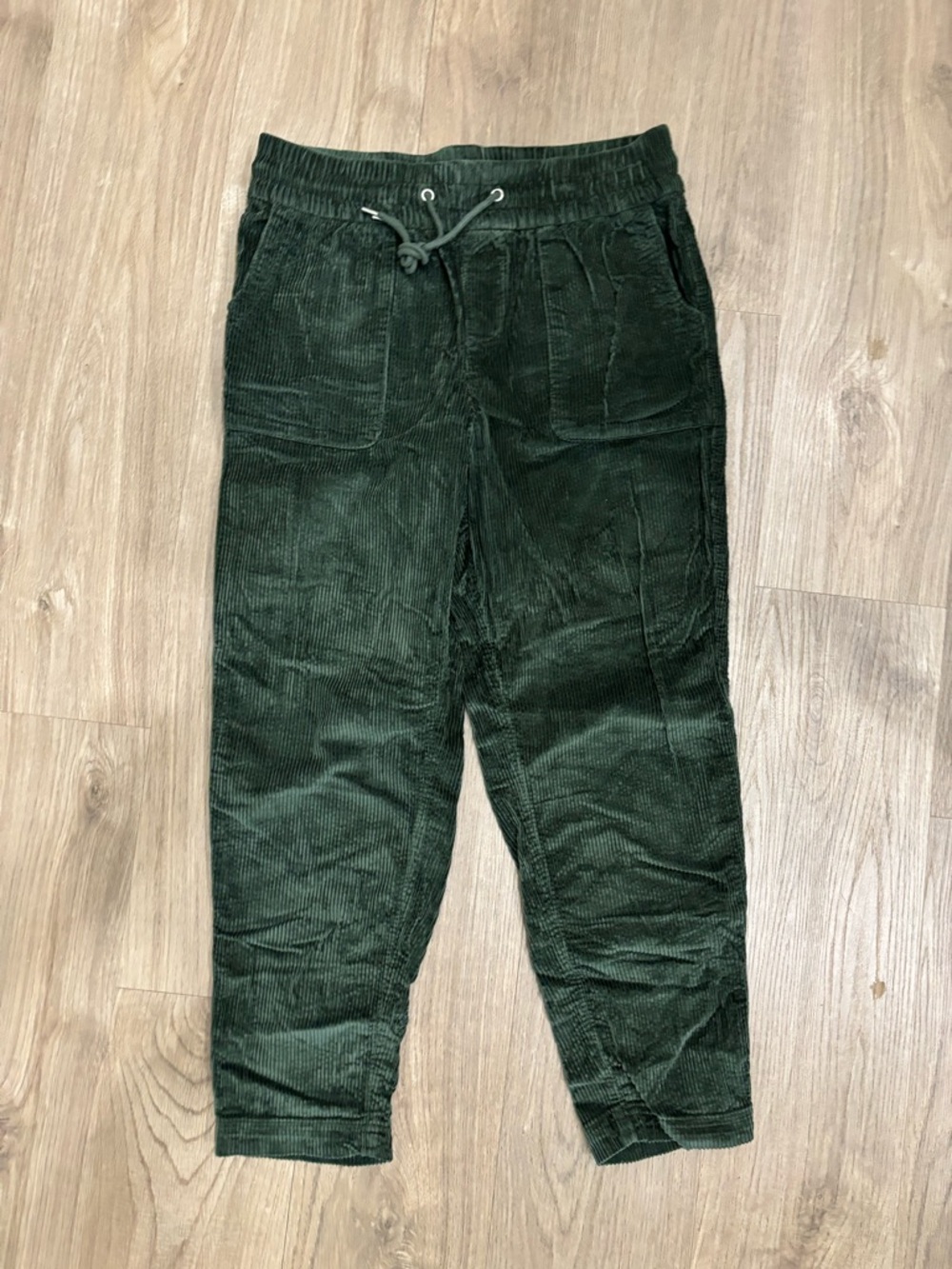 Women’s Dark Green Corduroy Drawstring Pants Size 4-6